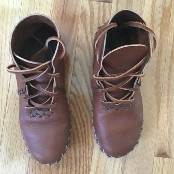 Beatrice Valenzuela / Ricardo Medina Lace Up Combinados Brown Leather Boots - Picture 4 of 9